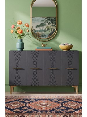 Yumedi Design KA1232A - Merve Konsol, Tv Sehpası, Çok Amaçlı Dolap ve Kahve Köşesi 120CM Antrasit