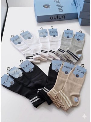 Aytuğ Cotton Erkek Patik Çorabı; Yazlık; Dikişsiz; Asorti 12'li Kutu; 41-45
