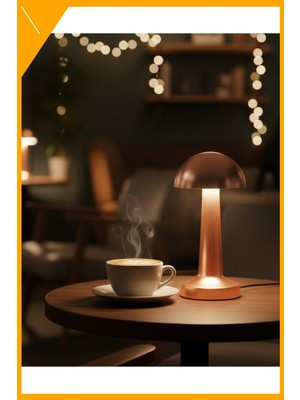 Esplendor Dokunmatik LED Masa Lambası 3 Işık Modlu USB Şarjlı Bronz Gece Lambası