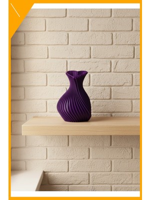 Esplendor Kalp Formlu Mini Vazo 5 cm Mor Modern Dekoratif Obje