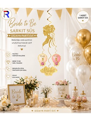 Dizayn Parti Evi Bride To Be Gelin Sarkıt Süs Gold Lüks Bekarlığa Veda Nişan Dekor Arka Fon Parti Süsü