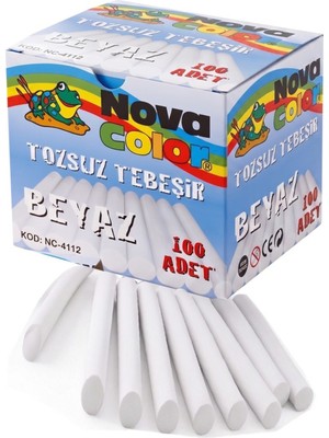 Özbience Tozsuz Beyaz Tebeşir 100'LÜ Paket, 8cm Tahta Sürme Seti