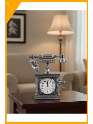 Esplendor Çalar Saatli Nostaljik Telefon Masa Saati Yüksek Sesli Alarm Dekoratif