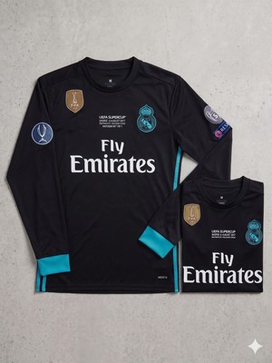 Andream Real Madrid 2017/18 Sezon Uefa Super Kupa Şampiyonluk Forması Ronaldo 7 Siyah