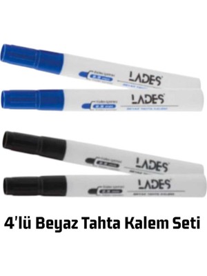 Özbience Beyaz Tahta Kalemi Seti, Renkli, 4'lü Paket, Yazı ve Çizim Için Mükemmel