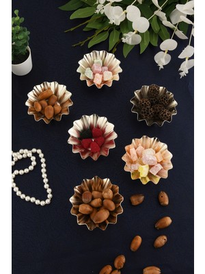 Özbience 6'lı Gümüş Tonlu Dekoratif Sunum Kase Seti