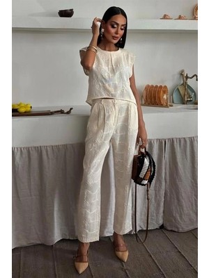 Çamaşır Kenti Shalina Süzüne Nakışlı Crop Takım 979608