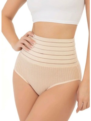 Pileli Store Kadın  Ten Rengi Korse Külot Takımı