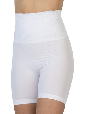 Beruflic Beyaz Mı Emay 2091 Önü Dantelli Yüksek Bel Boxer Korse Under Moda