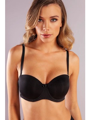 Beruflic Gabrıella Balconette Foam Cup Bra, Siyah Konforlu ve Şık Sütyen, Strapless Under Moda