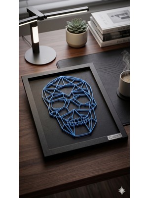 TK Low-Poly Geometrik Kuru Kafa Duvar Dekoru