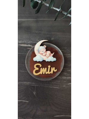 PremiumPort Sevimli Ayı ve Ay Figürlü Pleksi Magnet 10'lu Set, Şık ve Renkli Süsler