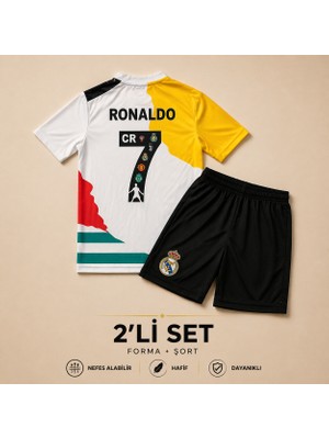 Andream Ronaldo 7 Özel Tasarım Çocuk Futbol Forması Forma Şort 2 Parça