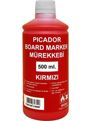 Özbience Kırmızı Tahta Kalemi Mürekkebi 500 Cc, Güçlü ve Renkli Yazım Için