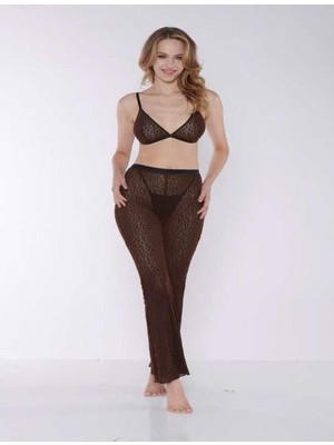 Byb Moda Tasarım Siyah Transparan Fantezi Sütyen Pijama Takımı