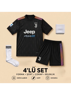 Andream Juventus Cr7 Ronaldo Çocuk Futbol Forması Forma Şort Çorap Bileklik 4 Parça