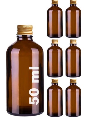 Dora Shopping 50 Metal Kapaklı Hediyelik Shot Şişesi 50 ml Kolonya Koku Süs Küçük Şişe 6 Adet