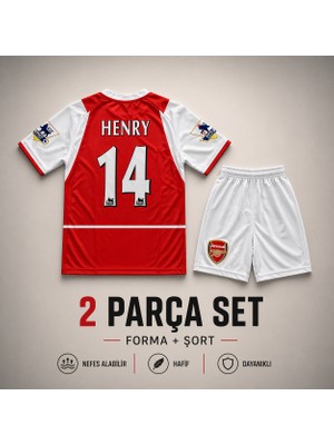 Andream Arsenal Henry Çocuk Futbol Forması Forma Şort 2 Parça