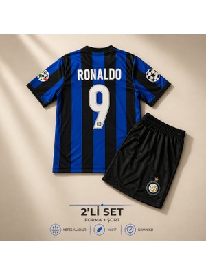 Andream Inter Milan Ronaldo 9 Çocuk Futbol Forması Forma Şort 2 Parça