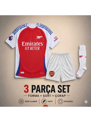 Andream Arsenal Saka Çocuk Futbol Forması Forma Şort Çorap 3 Parça