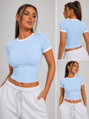 Evyora Kadın Yanı Lastik Detay Ribanalı Viskon Kumaş Bluz