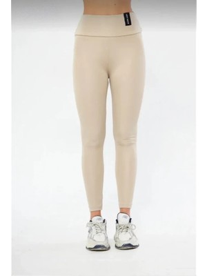 Çamaşır Kenti Kışlık Yüksek Bel Toparlayicı ve Sıkılaştırıcı Likralı Şardonlu Tayt