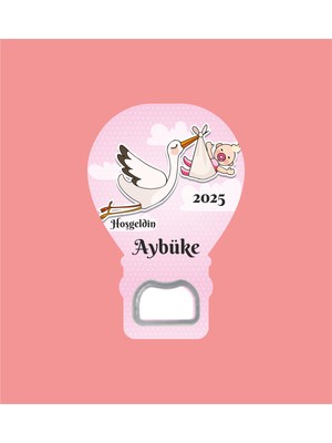 PremiumPort Kız Bebek Temalı Pembe Balon Açacak Magnet ve Jelatin Paket Hediyeli