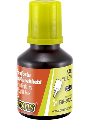 Özbience Parlak Sarı Fosforlu Kalem Mürekkebi 30 Ml, Yaratıcı Yazım ve Çizim Için