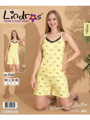 Çamaşır Kenti Lindros ML-01902 Kadın Ip Askılı Şortlu Takım