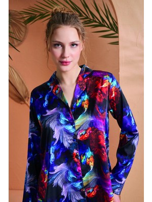 Çamaşır Kenti Pjs 27079 Kadın Düğmeli Pijama Takımı