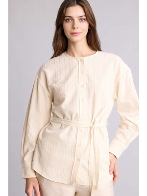 DeFacto Regular Fit Çizgili Çizgili Uzun Kollu Tunik H3673AX26SM