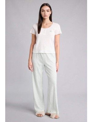 DeFacto %100 Pamuk Regular Fit Kısa Kollu 2'li Pijama Takımı H1277AX26SM