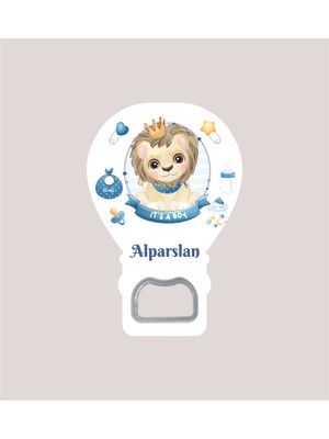 PremiumPort Mavi Aslan Temalı Balon Açacak Magnet, Jelatin Paket Hediye