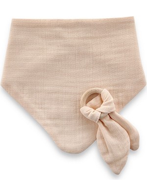 Die Grup Babyjem Ahşap Diş Kaşıyıcılı Bürümcük Müslin Önlük 736 Somon