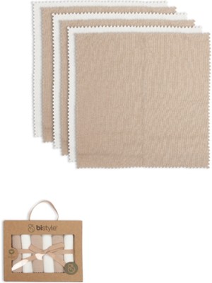 Die Grup Bistyle Colours Kutulu 6lı Penye Mendil 20X20 90161 Ekru Kahve