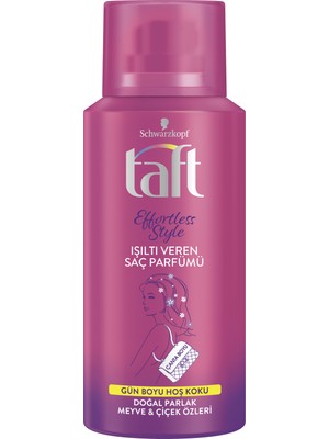 Taft Effortless Style 100 ml Işıltı Veren Saç Parfümü Doğal Parlaklık Sağlayan Özellik