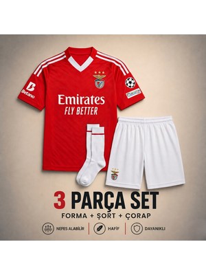 Andream Benfica Kerem Aktürkoğlu Çocuk Futbol Forması Forma Şort Çorap 3 Parça