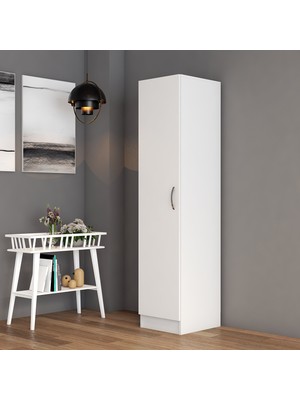 Tanmob AFTAN 1 Kapılı Beyaz Gardrop Suntalam Malzeme ile Geniş Depolama Alanı Ayna Yok GRD0301