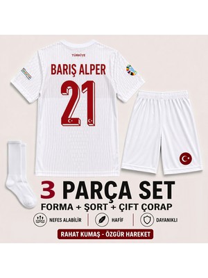 Andream Barış Alper Yılmaz Türkiye Milli Takım  Çocuk Futbol Forması Forma Şort Çorap 3 Parça
