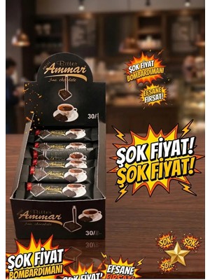 Ammar Bitter Çikolata 30 Adet 210 gr Kahve Yanı Aromalı Hediye Çikolata Kutusu