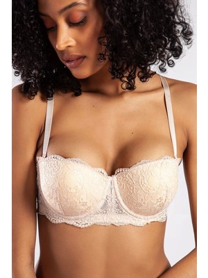 İlkyaz Fashion Ieg™ G.colors Push Up Strapless Bra, Ten Konforlu ve Şık Sütyen
