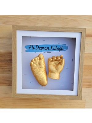 PremiumPort Kişiye Özel Koyu Meşe 3D El ve Ayak Heykel Seti