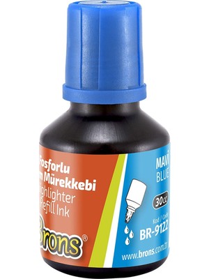 Özbience 30 ml Fosforlu Mavi Kalem Mürekkebi, Parlak ve Canlı Renk Seçeneği