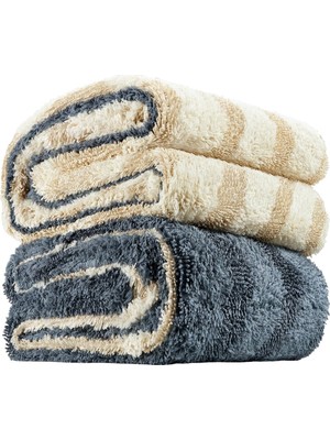 Fantasti Clean FantastiClean Ultra Kalın Premium Mikrofiber Kurulama Bezi 90x63 – Yüksek Emici (Antrasit & Bej)