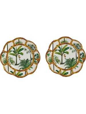 LuckyArt Palma Melamin 23 cm 2’li Tabak Seti