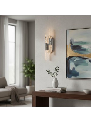 Elizim Home Lighting Bubble Ledli Krom Pilli Aplik