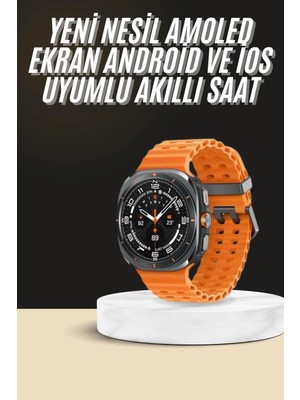 Calperia Akıllı Saat Unısex Zarif Görünümlü Titanyum Kasa Amoled Ekran Müzik Dinleme