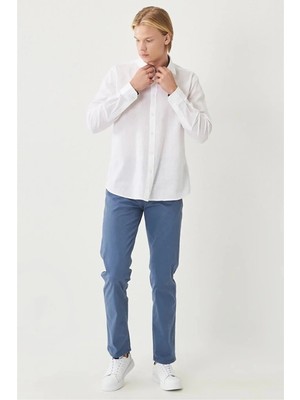 Wrangler Pamuk ve Keten Karışımlı Regular Fit Gömlek Erkek GÖMLEK W221085102