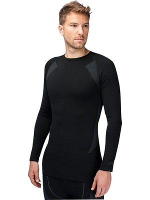 Thermoform Thermoform Erkek Termal Seamless Sweatshirt Siyah Erkek İç Giyim HZT14001