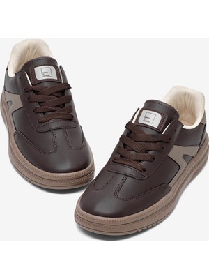 Tonny Black Kadın Kahve Rahat Kalıp Kauçuk Taban Bağcıklı Sneaker